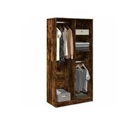 vidaXL Garde-robe Chêne fumé 100x50x200 cm Bois d'ingénierie Marron