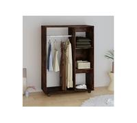 vidaXL Garde-Robe Armoire à Vêtements Meuble de Rangement Organisateur Chambre à Coucher Chêne Fumé 80x40x110 cm Bois d'Ingénierie