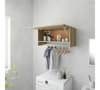 vidaXL Garde-Robe, Armoire à Vêtements, Porte-vêtements, Organisateure de Salle de Bain Buanderie Intérieur, Chêne Sonoma Bois d'Ingénierie