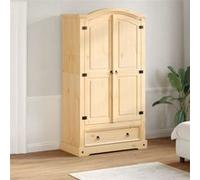 vidaXL Garde-robe Corona 102 x 52 x 186 cm bois de pin massif Marron