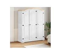vidaXL Garde-robe Corona blanc 151,5×52×186 cm bois de pin massif