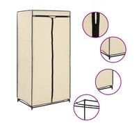 Garde-robe Crème Penderie Armoire de Rangement Etagère à Vêtements vidaXL