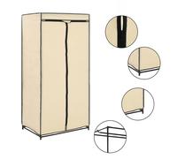 Garde-robe Crème Penderie Armoire de Rangement Etagère à Vêtements vidaXL