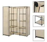vidaXL Garde-robe d'angle 130 x 87 x 169 cm Crème