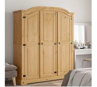 Garde-robe en pin mexicain - vidaXL - 3 portes - 150,5x52x170 cm - Marron - Bois de pin massif - Style Corona