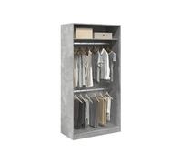 Vidaxl Garde-Robe Gris Béton 100x50x200 Cm Aggloméré Gris