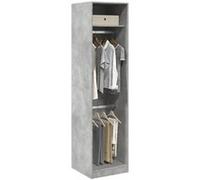 vidaXL Garde-Robe Gris béton 50 x 50 x 200 cm Aggloméré, Armoire de Rangement, Organisateur de Garde-Robe, Armoire, Placard, Garde-Robe de Chambre