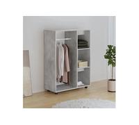Garde robe Gris béton 80x40x110 cm Bois d'ingénierie