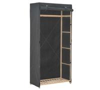 Garde-robe Gris Tissu Penderie Armoire de Rangement Stockage Vêtements vidaXL