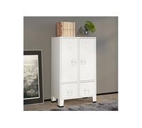 vidaXL Garde-robe Industrielle Armoire de Rangement Organisateur de Vêtements Armoire à Vêtements Chambre Maison Blanc 67x35x107 cm Acier 339611 Blanc G