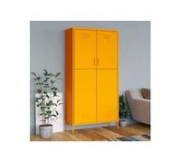 Garde robe Jaune moutarde 90x50x180 cm Acier Jaune moutarde G