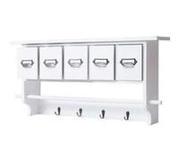 Garde-robe MENDLER HWC-C49, vestiaire mural, vintage avec 5 tiroirs, 32x65x13cm blanc Blanc