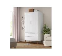 vidaXL Garde-robe MOLDE Bois massif de pin Blanc 90x55x175 cm