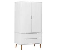 Garde-Robe Molde Blanc 90x55x175 Cm Bois Massif De Pin Vidaxl Vidaxl Blanc