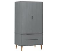 Garde-Robe Molde Gris 90x55x175 Cm Bois Massif De Pin Vidaxl Vidaxl Gris