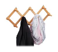 Garde robe mural bois Tringle à vêtements Penderie avec crochets 5 kg extensible
