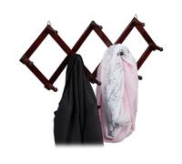 Garde robe mural bois Tringle à vêtements Penderie avec crochets 5 kg extensible