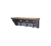 Lampe de lecture Mendler Garde-robe murale HWC-A43, crochet, sapin, bois massif, vintage 22x60x18cm