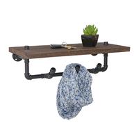 Garde-robe murale HWC-C45, étagère murale, design industriel marron