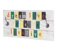 Autres accessoires de décoration Mendler Garde-robe murale Love-Life style shabby 3 crochets 30x60cm