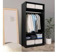 vidaXL Garde-robe Noir 100 x 50 x 200 cm Bois d'ingénierie