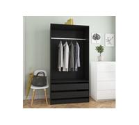 Garde robe Noir 100x50x200 cm Bois d ingénierie