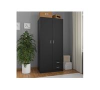 vidaXL Garde-robe Noir 80x52x180 cm Aggloméré