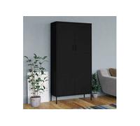 Garde robe Noir 90x50x180 cm Acier