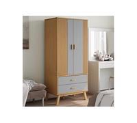 vidaXL Garde-robe OLDEN bois massif pin gris et marron 76,5x53x172 cm