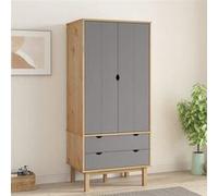 vidaXL Garde-robe OTTA Marron et gris 76,5x53x172 cm Bois massif pin 348589