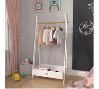 Garde-robe pour enfant Laxe avec compartiment de rangement 126 x 73 x 43 cm blanc