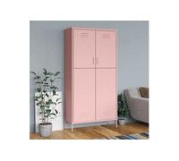 vidaXL Garde-robe Rose 90 x 50 x 180 cm Acier