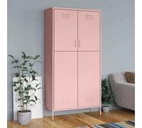 vidaXL Garde-robe Rose 90 x 50 x 180 cm Acier