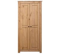 Garde-robe - SALALIS - Assortiment Panama - Pin massif - 2 compartiments - Tringle de penderie