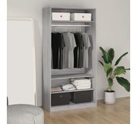 Garde-Robe Sonoma Gris 100x50x200 Cm Bois D'ingénierie Vidaxl Vidaxl Marron