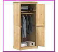 Garde-robe - V BESTLIFE - Corona - Bois de pin massif - 2 portes - 76x50x170 cm