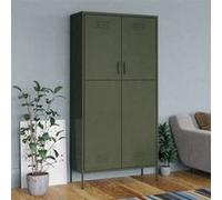 Garde robe Vert olive 90x50x180 cm Acier