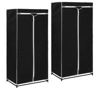 Garde-robe - vidaXL - 2 pcs - Noir - 75x50x160 cm - Cadre en fer