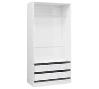 Garde-robe - VIDAXL - 800609 - Blanc brillant - 2 tiroirs - 2 portes battantes