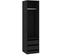 Garde-Robe - VIDAXL - Armoire de Rangement - 2 Tiroirs - Bois d'Ingénierie - Noir