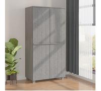 Garde-robe - vidaXL - HAMAR - Gris clair - Bois massif - 2 tiroirs - 2 portes