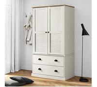 Vidaxl Garde-Robe Vigo Blanc 90x55x176 Cm Bois Massif De Pin Blanc