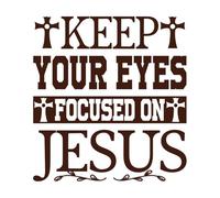 garde tes yeux fixés sur Jésus Peintures murales et stickers muraux en vinyle 54.6x58.6cm Embellissement mural Café