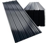GARDEBRUK® 12x Tôles de bardage 129x46cm 7m² tôle trapézoïdale ondulée profilée résistante intempéries galvanisé plaque abri de jardin anthracite
