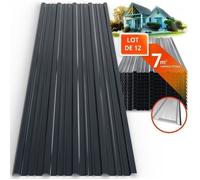 GARDEBRUK Tôles de bardage 12x 129x46cm 7m² anthracite