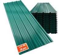 GARDEBRUK® 28x Tôles de bardage 110x46cm 14m² galvanisé tôle trapézoïdale ondulée profilée résistant intempéries plaque abri de jardin toit mur vert