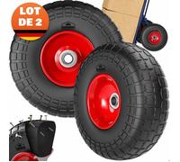 GARDEBRUK® 2x Roue de diable increvable pneus pleins PU charge max. 200kg jante axe 20mm pneu roue de rechange chariot transport