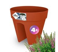 Gardebruk® 4X Pots de Fleurs loft Urban Terracotta Support pour Balcon 28x25 cm Rond Cache-Pot pour Plantes Jardinière