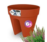Gardebruk® 6X Pots de Fleurs loft Urban Terracotta Support pour Balcon 28x25 cm Rond Cache-Pot pour Plantes Jardinière