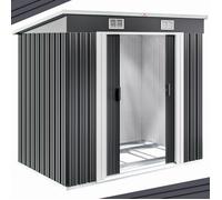 GARDEBRUK® Abri de Jardin métal L 2m² Fondation 200x125x185cm Porte coulissante Anthracite cabane de Jardin cabanon Rangement 3,4m³